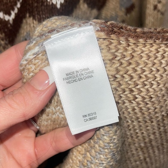 LUCKY BRAND Fair Isle Cardigan Sweater M NWT - Picture 4 of 7